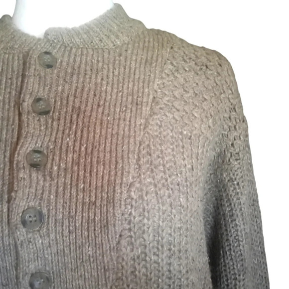 Northeast Outfitters Vintage Henley Chunky Knit Pop Over Sweater Size Medium - Picture 5 of 7